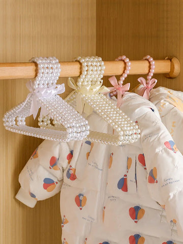 25cm children's cute princess pearl bow hanger girl heart hanging dress women's clothing storage hanger dormitory balcony cabine