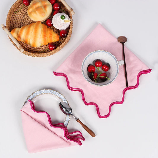 Dinner Napkins, Cotton Linen Blend Napkins Set of 4 Perfect for Parties Dinners Weddings Cocktail Christmas Cloth Napkins Washa