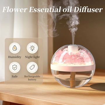 Aeon Flower Lighted Humidifier with 2 Mist Modes, 270ml Large Tank, For Baby/Kindergarten/Office, Portable Mini Air Humidifier