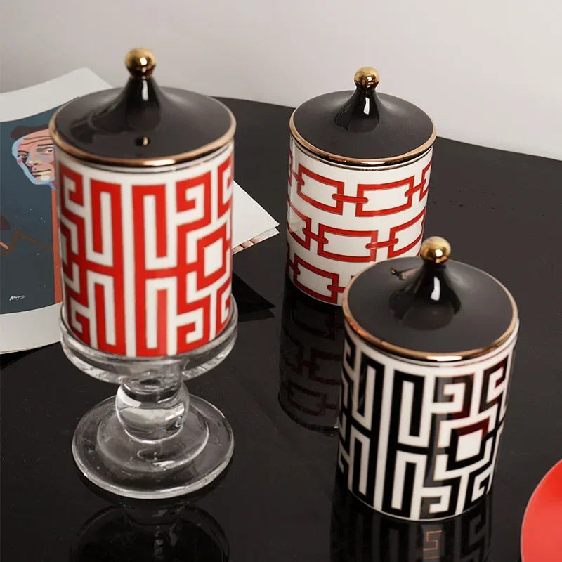 350ML Geometric Aromatherapy Candle Jar with Lid Storage Jar Candy Spice Jar Wedding Creative Birthday Gift Home Decoration
