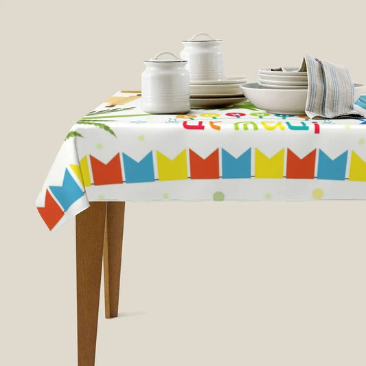 Happy Sukkot Polyester Tablecloth Washable Etrog Lulav Sukkah Waterproof Table Cloths Home Decoration Kitchen Dining Table Decor