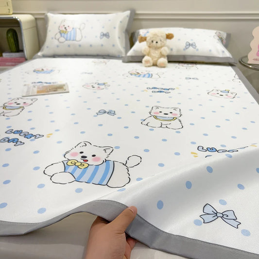 2pcs/3pcs set Bedsheet with Pillowcase Cartoon Style Bed Mat for Summer Adults Kids Bed Linen sabanas Skin-friendly Sheets Set
