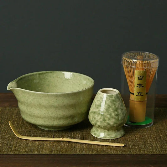 Matcha Set Bamboo Whisk Teaspoon Ceramic Bowl Tranditional Tea Sets Home Tea-making Tools Tea Spotting Instruments Tea Ceremony