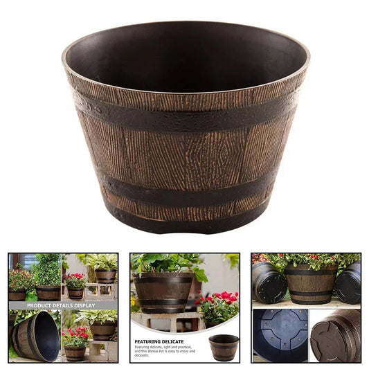 Succulent Flowerpot Lotus Basin Cylinder Flower Pot 1pc Accessories Replacement Resin Garden Whiskey Bucket High Quality