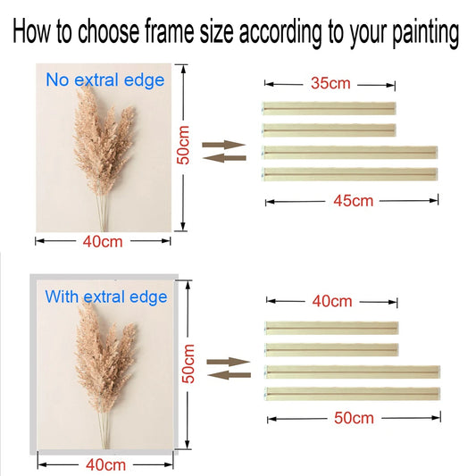 Pine Wood Canvas Paintings Frame 30x40 40x50 40x60cm Photo Frame Diamond Painting Frame Wall Art Prints Posters Frame Home Decor