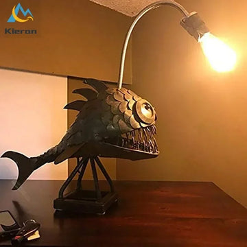 Modern Lantern Fish LED Table Lamps Bedroom Study Bedside Deep-sea Fish Desk Lamps Living Room Decor Pipa Fish Small Floor Lamp
