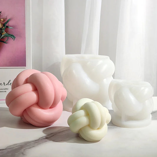 Cute Knot Silicone Candle Mold Making 3d Wool Ball Candle Mold Soap Gypsum Resin Products Home Luxury Decoration Handmade Gifts
