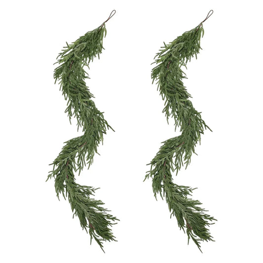 6/9 Ft Norfolk Pine Garland Real Touch Christmas Garland Artificial Greenery Garland for Christmas Decorations
