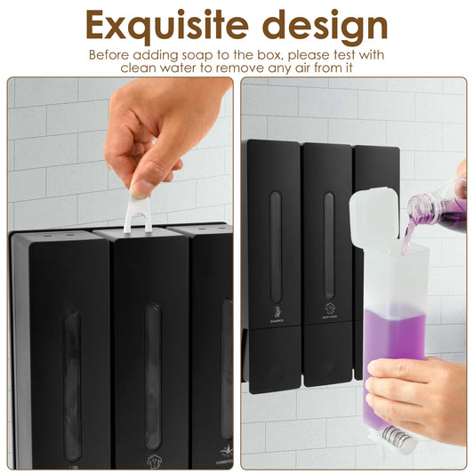 Shampoo Dispenser for Shower Wall Shampoo Dispenser Wall Mounted Conditioner Dispenser Refillable Liquid Soap Dispenser Bottle