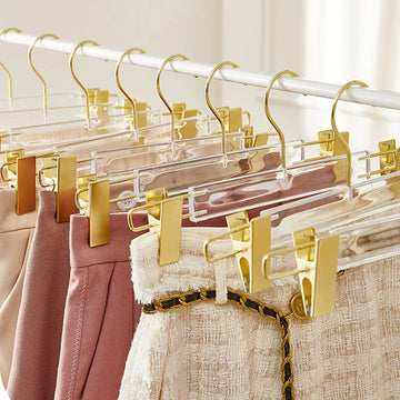 10Pcs/Set,Acrylic Pants Hanger Clothes Organizer for Skirt Jeans,Transparent Clothes Hanger,Non Slip Traceless,Wardrobe Storage