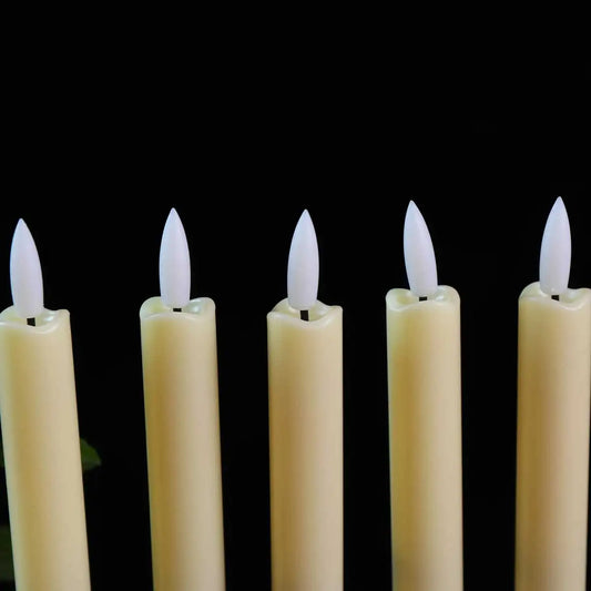 3 or 6 Pieces Beige/Black Room Decorative Christmas Halloween Candles,6.5 inch/10 Inch Plastic Valentine's Candle Light Holiday