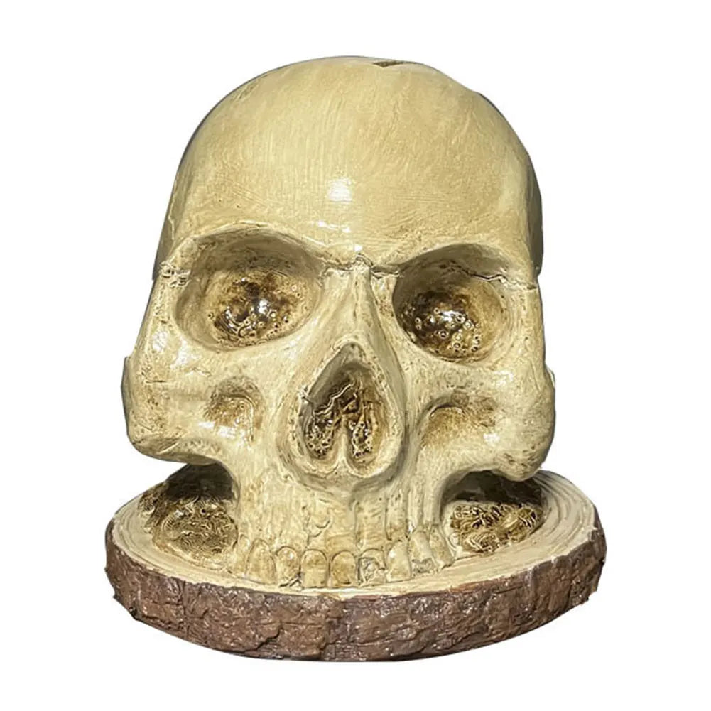 Skull Knife Holder Resin Fruit Chopping Knife Stand Creative Horror Skull Knife Rack Halloween Party Decoration