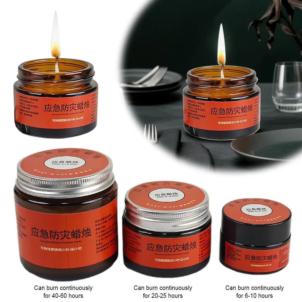 80g Emergency Survival Candles in Tin Can 25-32 Hour Burn Time Windproof Power Outage for Disaster Preparedness Kit