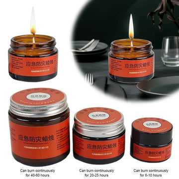 80g Emergency Survival Candles in Tin Can 25-32 Hour Burn Time Windproof Power Outage for Disaster Preparedness Kit
