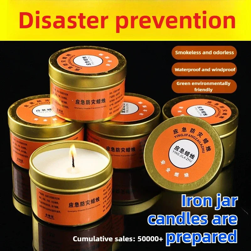 Emergency Candles for Power Outages Windproof Smokeless Survival Lighting Disaster Prevention Supplies for Home Camping