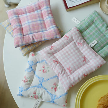 Cute Bow Pattern Hand Made Cotton Coaster Cloth Insulation Pad Table Mat Placemats Home Decoration Kitchen Accessories For Cup
