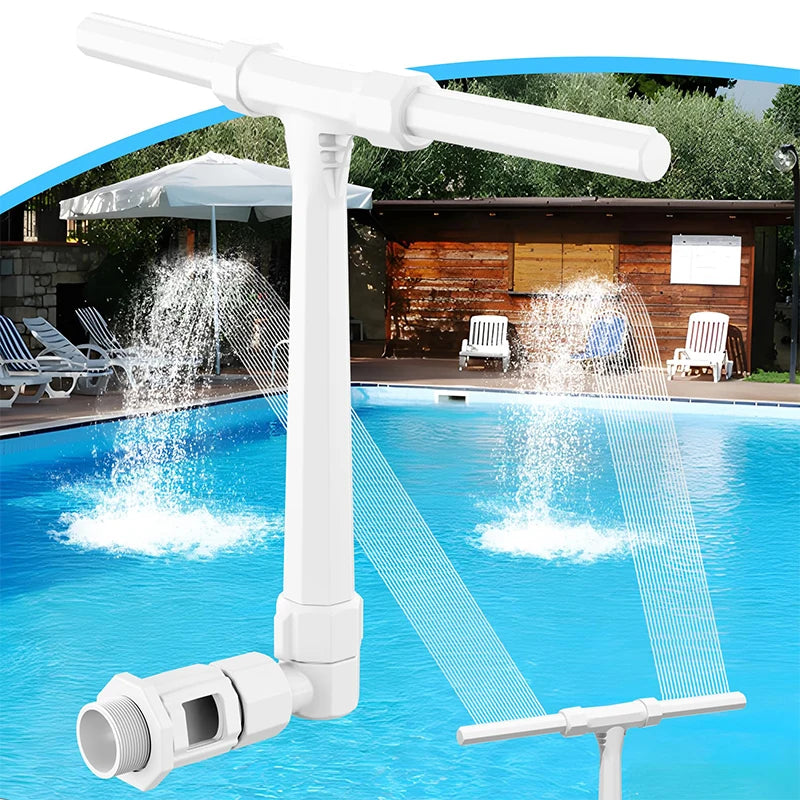 Dual Spray Pool Fountain Cooler Water Swimming Pools Waterfall Sprinkler Fountain Adjustable Waterfall Cooling Relaxation
