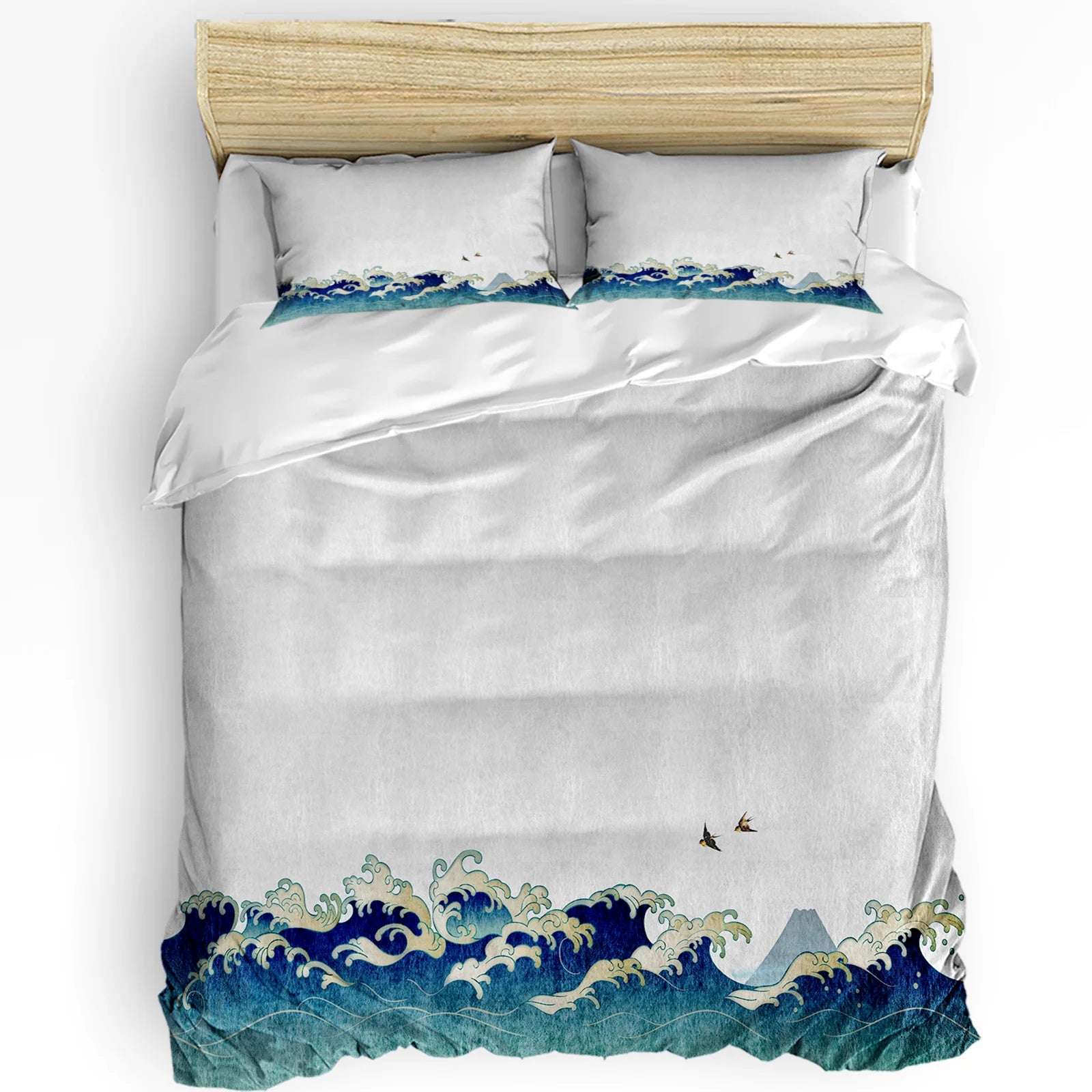 Japanese Style Sea Surf Cartoon Illustration Duvet Cover Bed Bedding Set Home Quilt Cover Pillowcases Bedding Set No Sheet
