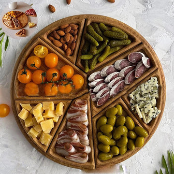 Japanese Solid Wood Fruit Plate Divided Serving Tray Snack Dessert Platter Fruit Appetizer Serving Plate Serving Platter