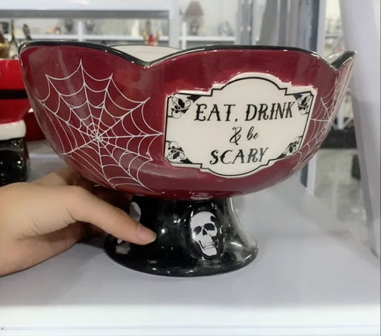 Cartoon Halloween All Saints' Day 3D Relief Handdrawn Ceramics Cake Candy Jar Storage Tank Teapot Tableware Household Dinnerware