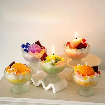 Summer Ice Cream Scented Candle Sweet Dessert Aroma for Refreshing Ambience Cute Decorative Candle for Cozy Summer Vibes