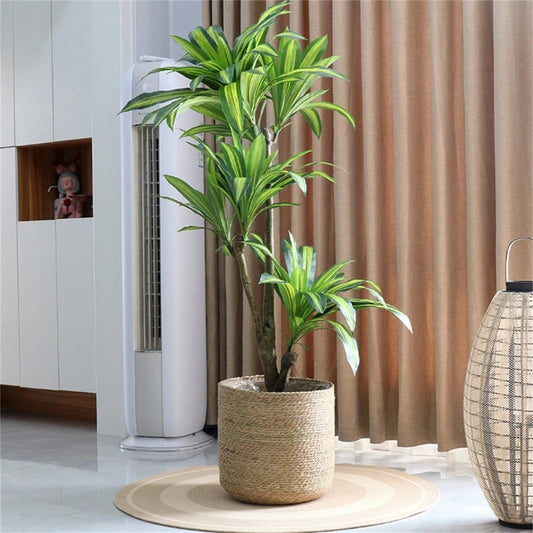 Natural Plant Pots Containers Hand Woven Plant Pot Cover with Leak-Proof Plastic Lining for Indoor Outdoor Garden G5AB