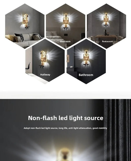 Owl Eagle Wall Lamp Injection Molded Animal Projection Lamp Personalized Light Luxury Creative Decoration Conversion Lamp
