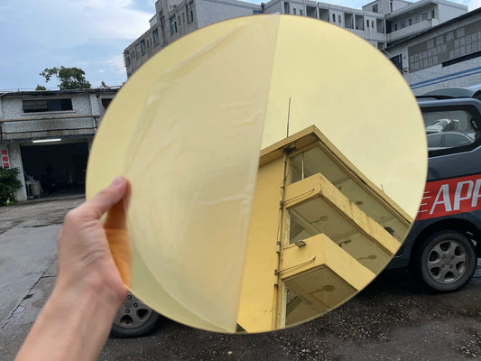 Diameter 300mm Safe Light Gold Round Mirror Acrylic Tray For Home Decor,Wedding Table Candle Centerpiece,Photographic Background