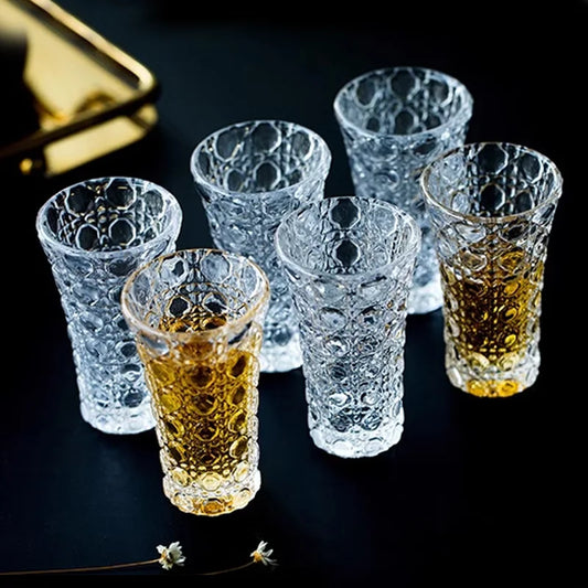 6pcsx60ML Lead Free European Design Chinese Old Fashioned Shot Glasses for Liquor Vodka Spirit Drinkware
