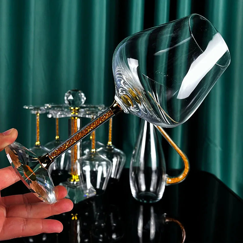 2pcs/set High-end Light Luxury Crystal Glass Goblet Red Wine Glass Champagne Glass Set Household Wine Glass Gift