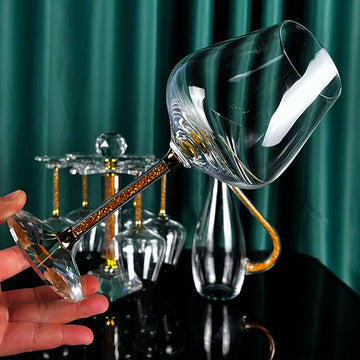 2pcs/set High-end Light Luxury Crystal Glass Goblet Red Wine Glass Champagne Glass Set Household Wine Glass Gift