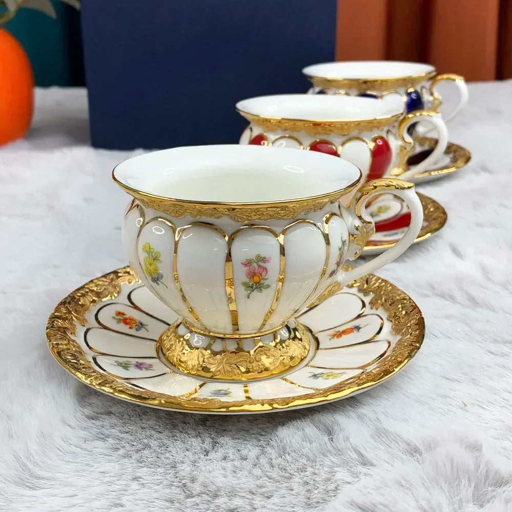 Coffee Cup Set Ceramic Cup Porcelain Tea Set Birthday Luxury Gift Bone China Wedding Decoration