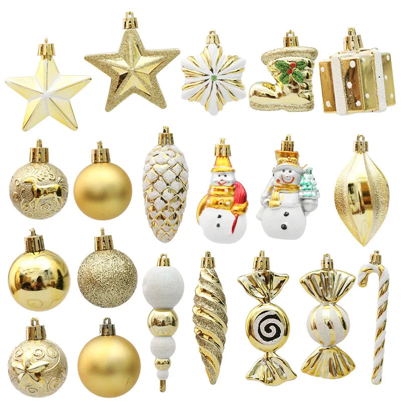 Christmas Candy Snowman Hanging Ball Mixed Shapes Christmas Tree Decoration Pendant Christmas Tree Colorful Hanging Ball