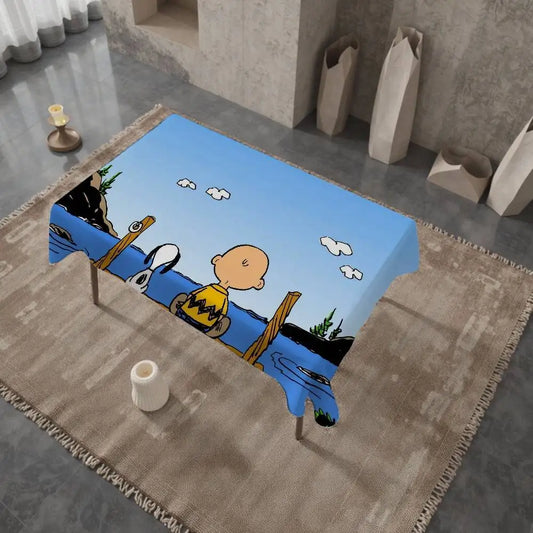 Cartoon Cute S-Snoopy-ES Dog Table Cloth Indoor Outdoor Waterproof Decoration Rectangular Picnic Tablecloth
