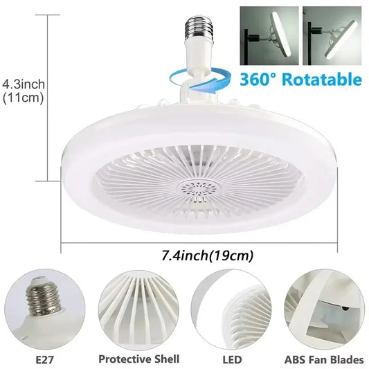 3 In 1 Aromatherapy Fan Light 30W E27 Ceiling Fan Lamp Remote Control Tri Color Lighting LED Fixed & Universal Head Wall Light