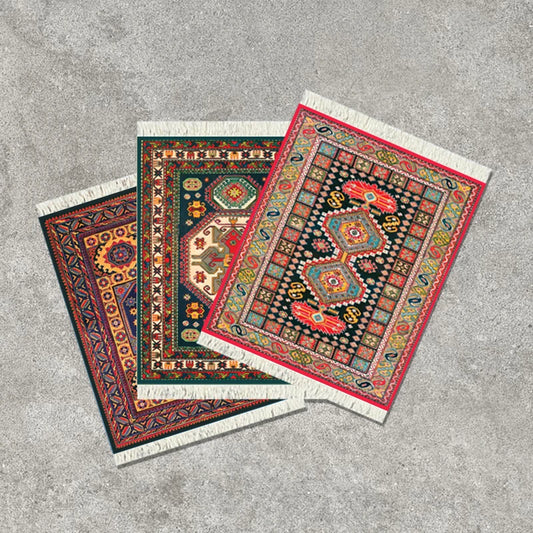 Set of 10 Carpet Table Coasters, Carpet Drink Mats in Oriental Design Fabrics Kitchen & Home Office & Bar Dining Accessories 10