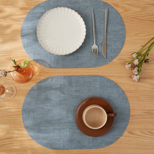 4/6/12pcs,Double-layer Leather Placemats,Dining Table Waterproof Non-Slip Table Mat,Heat Insulation Leather Place Mats Set