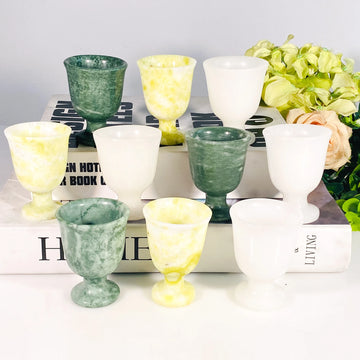 1pc Natural Jade Stone Mini Chinese Style Wine Cup Carving, Beautiful Energy Healing Living Room Decoration, Ideal Friend Gifts
