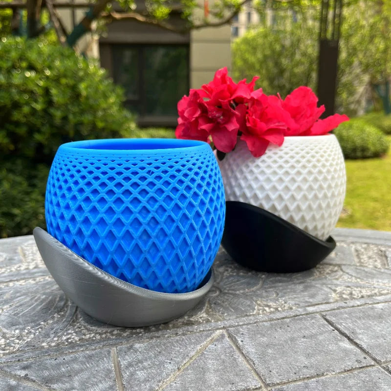 3D Printed Orchid Pots Polygonal Design-Modern, Minimalist &Elegant, Flower Pots Planters for Succulents, Ideal for Balcony