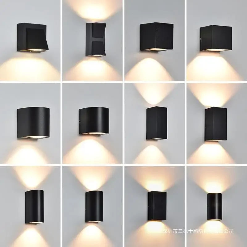 TRAZOS Round Square Modern Wall Lights Garden Porch Ip65 Waterproof Up Down Lighting Outdoor Led Bedroom Lamp Wall Decor