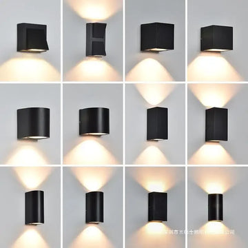 TRAZOS Round Square Modern Wall Lights Garden Porch Ip65 Waterproof Up Down Lighting Outdoor Led Bedroom Lamp Wall Decor
