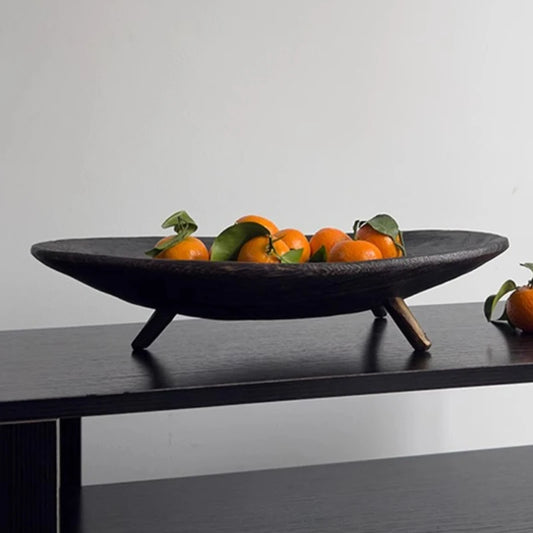 Retro Wood Storag Tray Desktop Organization Decoration Living Room Household Wood Tray Storage Snack Plate Kitchens Accessories