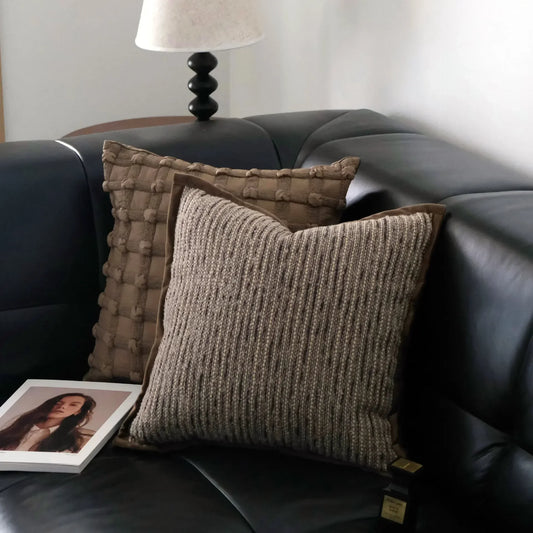 Brown Maillard Cushion Cover Modern Striped Design Decorative Pillow Covers Square Sofa Headboard Pillowcase Home Decor