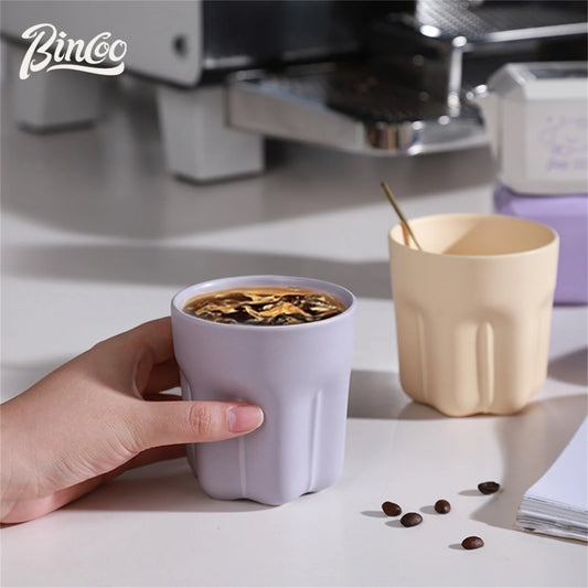 Bincoo 260ml Ceramic Coffee Mugs Tea Mugs Delicate Durable Coffee Cups Set Art Chic Cafe Home Espresso Accessories Barista Tools