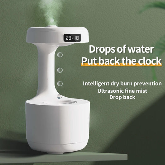 Multifunctional Anti Gravity Air Humidifier Bluetooth Table Lamp Night Lights Office Bedroom Aromatherapy Clock Digital Display