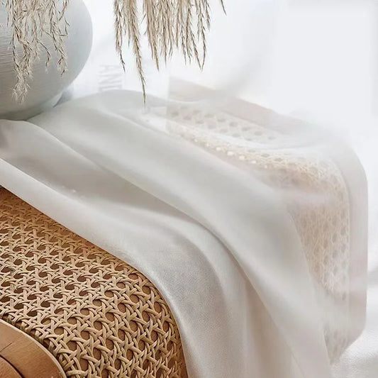 Asazal Solid White Tulle Luxurious Chiffon Sheer Window Curtains For Living Room Modern Voile Organza Drapes Bedroom Decoration