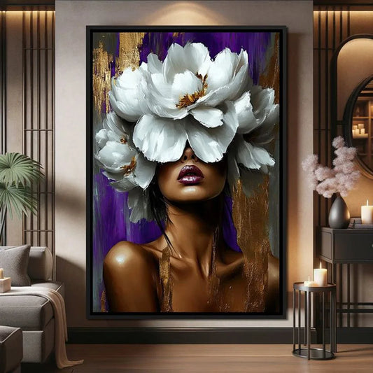 New 2025 Diamond Painting Woman White Flower Rhinestones Embroidery Portrait Round Square Drill Mosaic Gift Cross Stitch Kits
