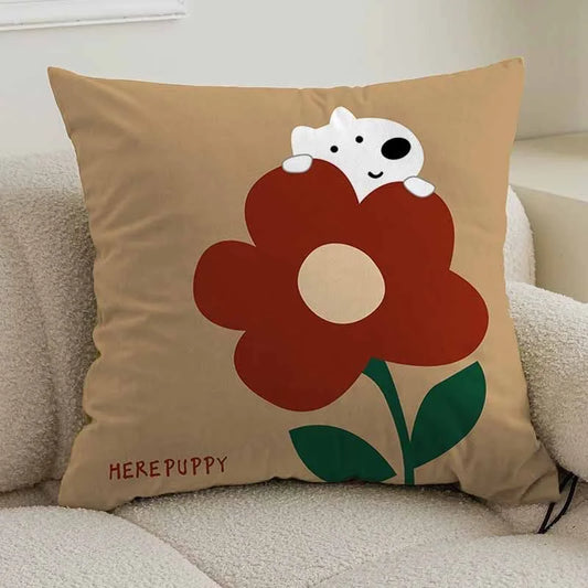 Cartoon animal pillow cover sofa living room cushion cover office waist pillow bedside square pillowcase removable and washable