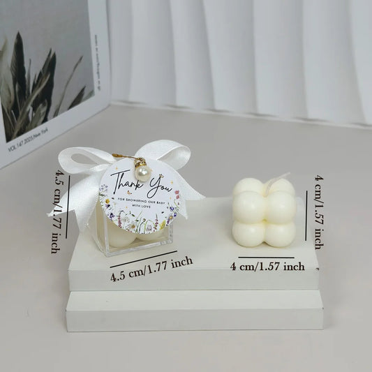 10/20 Sets Bubble Candle,  with Wildflower Greeting Card Ribbon Box, for Baby Shower Wildflower Parties & Home Decor