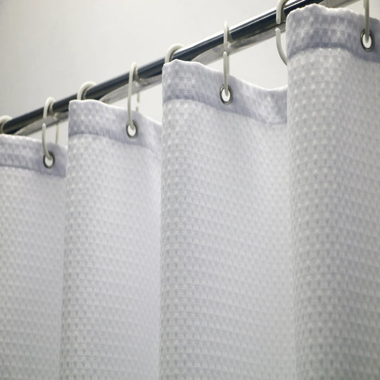 Minghe Fabric Shower Curtain,Heavy Duty Cloth Bathroom Shower Curtain,Polyester Shower Curtain Waffle 230 gsm